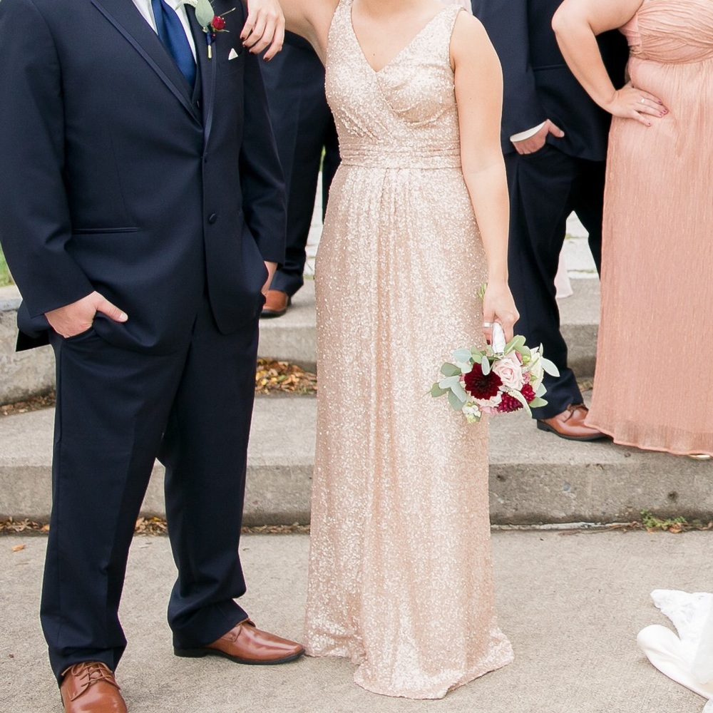 Sequin Rose Gold Bridesmaid Dress